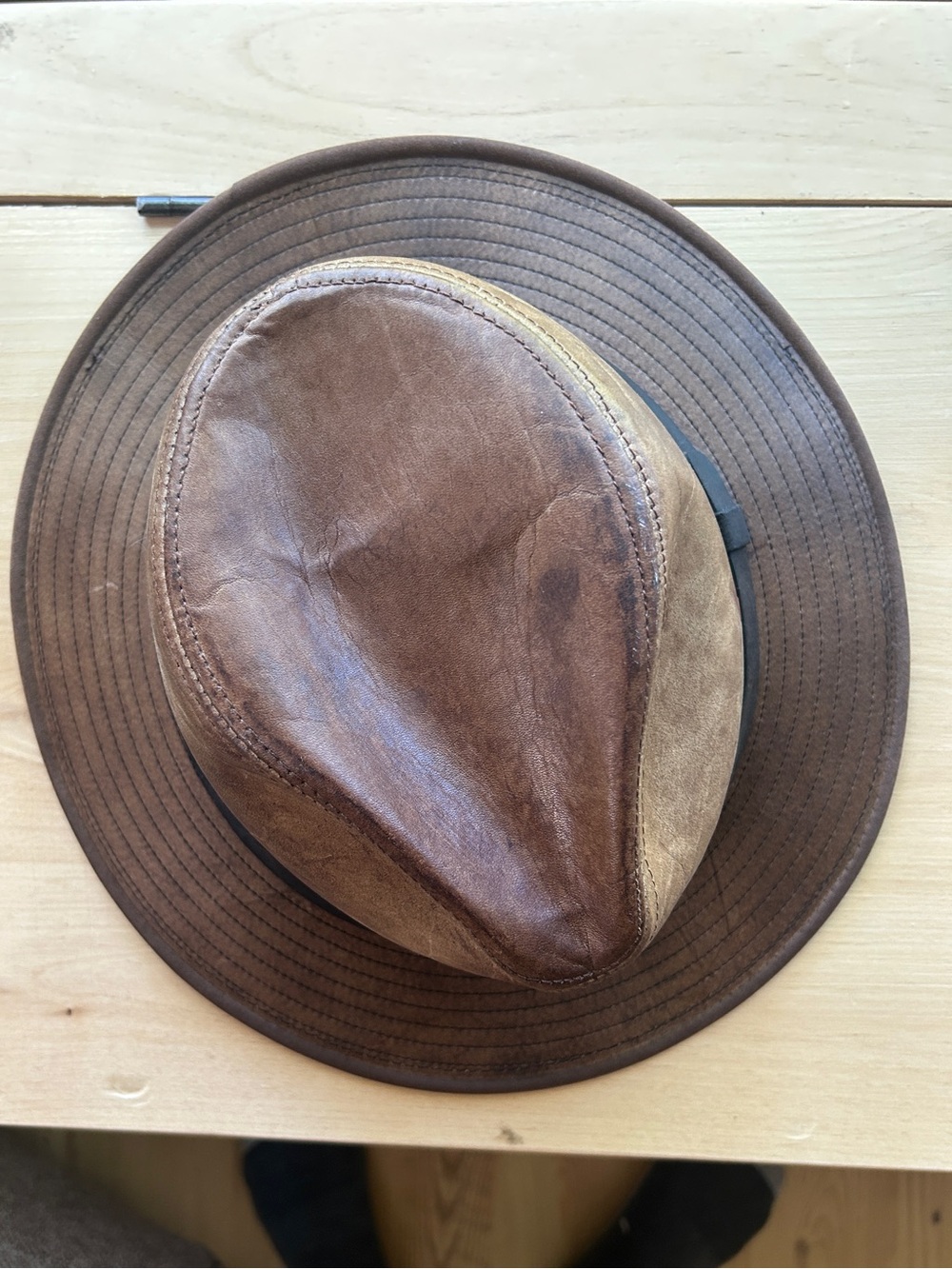 Men's Leather Fedora Hat
